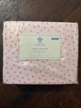 Simply Shabby Chic Pink Rose Full Sheet Set - Floral Print